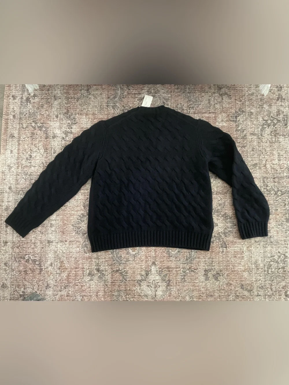 Vince Men's Navy Cable-Knit Crewneck Sweater, Size XL